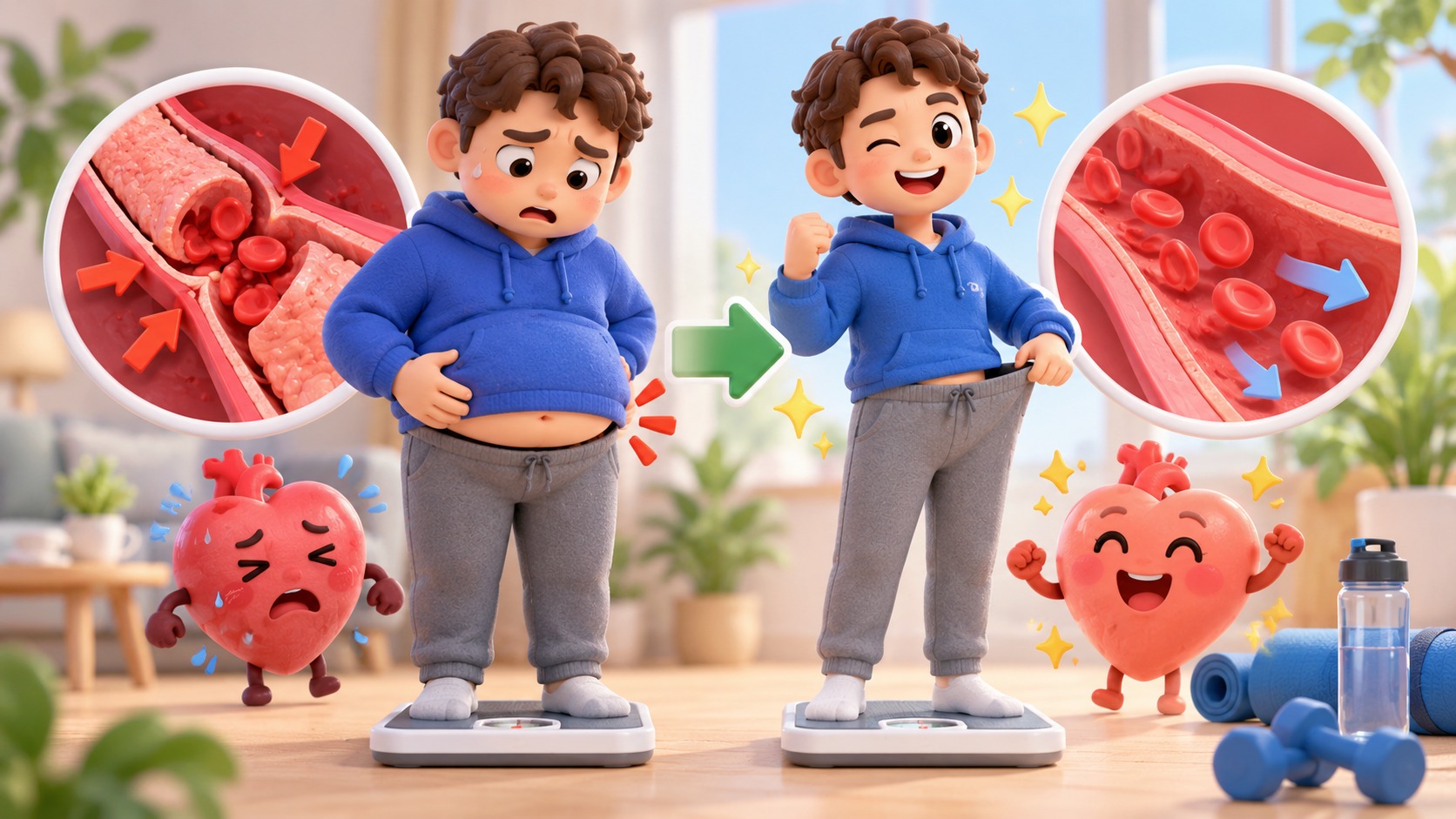 체중을 5%만 줄여도 혈관 압력(혈압)이 눈에 띄게 떨어질까?