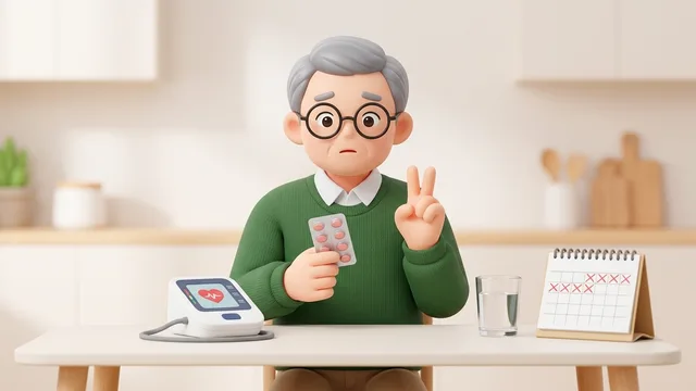 혈압약 복용 시간을 깜빡했을 때 다음 날 두 알을 한꺼번에 먹어도 될까?